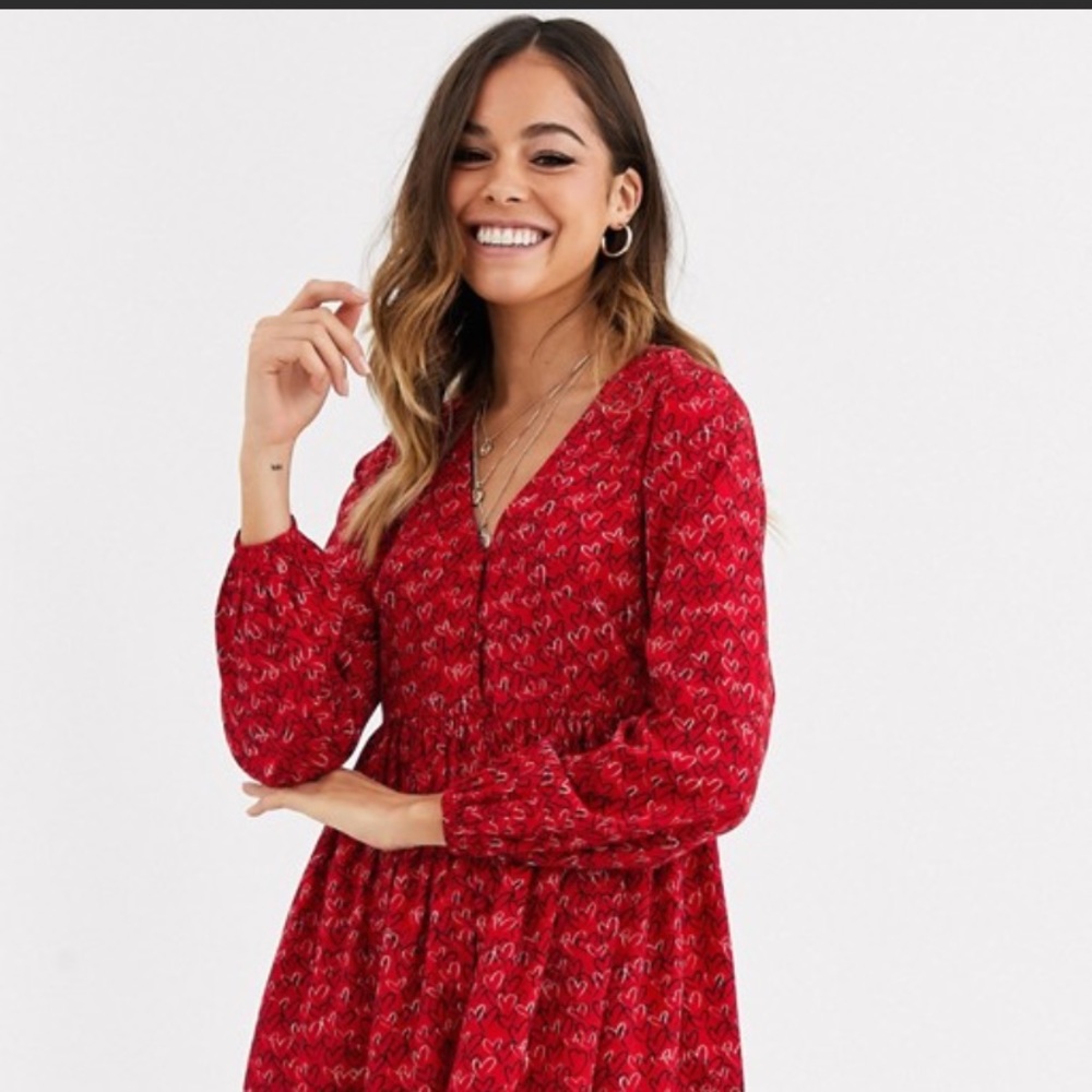 ASOS Wednesday's Girl button front smock dress